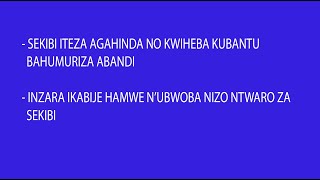 UMVA IMYUMVIRE SEKIBI IKORESHA NGO ABASHE KUBAKA NO KUBA MURI MUNTU [upl. by Serica]