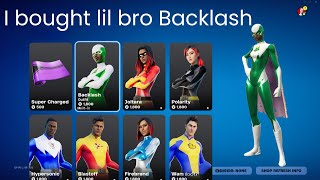 BACKLASH Superhero skin for lil bro in Fortnite [upl. by Nareik]