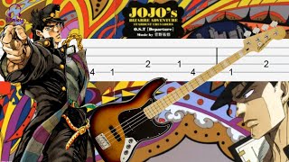 JoJos Bizarre Adventure  Stardust Crusaders  Jotaros Theme Bass Tabs Tutorial [upl. by Latsyc]