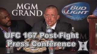 UFC 167 StPierre vs Hendricks PostFight Press Conference LIVE  complete  unedited [upl. by Eintrok]