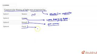 Corpuscular theory of light was proposed by [upl. by Ebeneser]