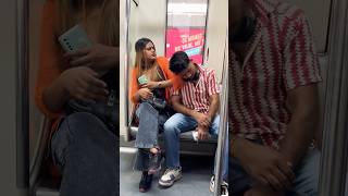 Sleeping Girl Shoulder Prank in Metro 😡🤪 shortsfeed shorts metro ytshorts foryou prank k [upl. by Ziagos]