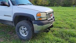 2001 Gmc 2500hd 60L gas 3quot true dual exhaust with Dynomax 6quot round ultra flo mufflers quotNo catsquot [upl. by Haidadej]