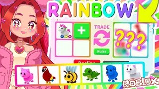 THE RAINBOW TRADING CHALLENGE Only Trading Rainbow Items In Adopt Me for 24 Hours Roblox Adopt Me [upl. by Lathe79]