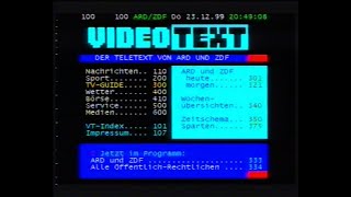 Videotext komplett ARDZDF Seite 100899  Teletext complete ARDZDF p 100899 1999 [upl. by Dorelle]