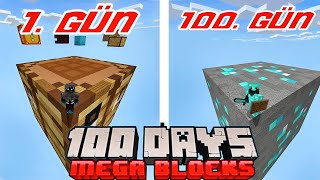 Minecraft 100 Gün Mega BlockDa Hayatta kaldım [upl. by Tnilc]