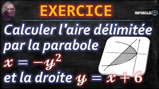 🔴MATHSCLIC EXERCICE  CALCUL DE LAIRE DÉLIMITÉE PAR LA PARABOLE 𝔁−𝔂𝟐 ET LA DROITE 𝔂𝔁𝟔 [upl. by Kcirdnekal]