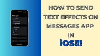 How to Add Text Effects to Messages on iPhone in iOS 18 [upl. by Yrtsed]