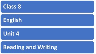 Class 8 English unit 4Grade 8 English unit 4English guide to 8 [upl. by Blondy]