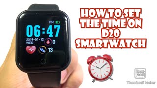 HOW TO SET THE TIME ON D20 SMARTWATCH  TUTORIAL  ENGLISH [upl. by Stacy703]