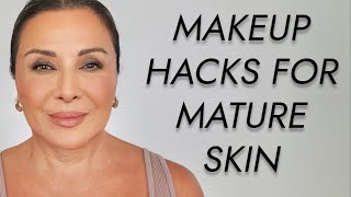 EASY MAKEUP HACKS FOR MATURE SKIN 2023  NINA UBHI [upl. by Atineg705]