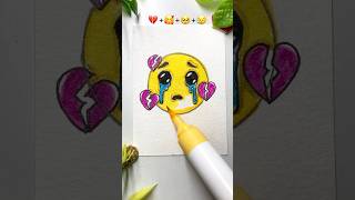 Broken Heart  Emoji Satisfying Creative art creativeart satisfying shorts [upl. by Okkin]