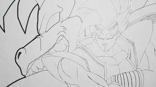 Drawing FighterZ  Super Baby 2 Great Ape  12 Sketching amp Inking [upl. by Debbra]