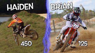 TRADING DIRT BIKES WITH DAD Dangerboy Deegan 450 Full Send [upl. by Lancelle864]