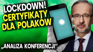 Lockdown w Całej Polsce Certyfikaty dla Polaków  Analiza Konferencji Ministra Zdrowia Wielkanoc [upl. by Alfred]