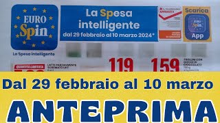 Volantino EUROSPIN dal 29 febbraio al 10 marzo anteprima [upl. by Khanna]