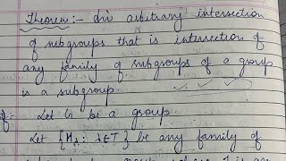 Arbitrary intersection of subgroups of a group is a subgroup  group theory paper  BSc maths [upl. by Ribal189]