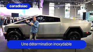 Mondial de lAuto 2024  Tesla Cybertruck  une détermination inoxydable [upl. by Miarhpe579]