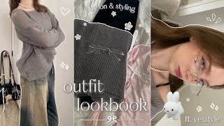 outfit lookbook ₊˚⊹♡ 100 yesstyle haul amp styling acubi coquette shoujo etc ₊˚ෆ [upl. by Ecirbaf190]