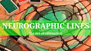 NEUROGRAPHIC ART layered on a WATERCOLOR ABSTRACT PAINTING [upl. by Ezzo]