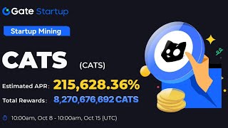 Gateio Startup Mining Offer Free Claim Total Reward 8270676692 CATS [upl. by Atonsah]