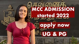 MADRAS CHRISTIAN COLLEGE ADMISSION STARTED 2022 apply now UG amp PG [upl. by Anikas]