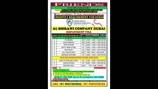 AL SHIRAWI COMPANY DUBAI 🇦🇪 INTERVIEW AT FRIENDS GULF JOBS OFFICE NEW DELHI [upl. by Aitnas232]