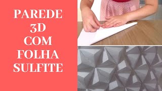 Aprenda fazer uma parede 3D PAPEL📄📑 [upl. by Fritzie299]