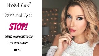 HOODED or DOWNTURNED Eyes STOP Doing Your Makeup Like A YOUTUBER Eye Makeup Tips and Tricks [upl. by Elletnwahs]