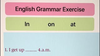 Prepositions  in at on  English Grammar [upl. by Nai]