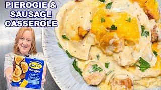 PIEROGIE amp SAUSAGE CASSEROLE A creamy and Delicious Dinner Idea [upl. by Tera]