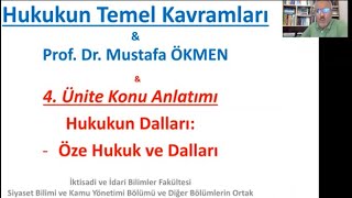 HUKUKUN TEMEL KAVRAMLARI 4 Ünite Konu Anlatımı Ders Videosu Prof Dr Mustafa ÖKMEN [upl. by Treulich146]