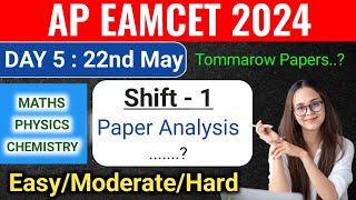 ap eamcet 2024may 22nd shift 1 paper analysis🔥ap eamcet 2024 may 22nd shift1 question paper🔥🔥🔥 [upl. by Kaliope]