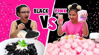 BLACK VS PINK MYSTERY FOOD SWITCH UP CHALLENGE  BLACKIT PINKNIPILIT MAAPRIL FOOL  Aurea amp Alexa [upl. by Idet]