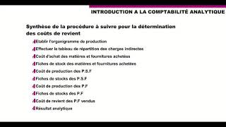 Procédure de détermination du coût de revient Contrôle de gestion et comptabilité analytique [upl. by Kaufmann]