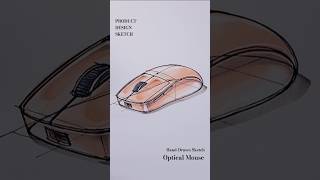 Handdrawn product sketches l Optical mouse [upl. by Enimaj863]