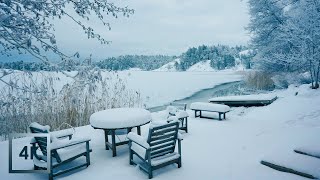 Relaxing Snowy Walk in Stockholm Sweden  4K HDR Binaural Winter Sounds [upl. by Weir349]