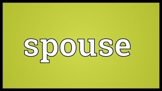 Spouse Meaning [upl. by Hampton535]