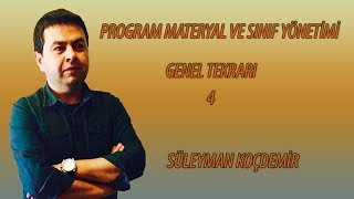 KPSS Eğitim Bilimleri Program Materyal ve Sınıf Yönetimi Süleyman KOÇDEMİR [upl. by Johan]