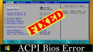 FIXED Error ACPI BIOS Error Problem Issue 100 Working [upl. by Cybill]