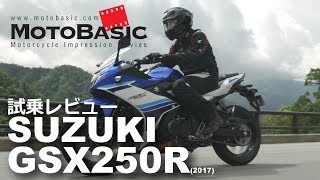 GSX250R スズキ2017 バイク試乗インプレ・レビュー SUZUKI GSX250R 2017 TEST RIDE [upl. by Godewyn]