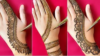 Top 3 stylish back hand mehndi design  easy mehndi design  mehndi ka design mehndi design mehndi [upl. by Pike]