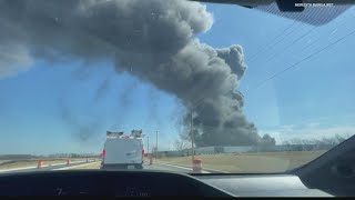 Walmart Distribution Center Fire Images [upl. by Asirehc153]