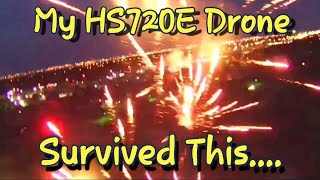 Drone HS720E Flys Through Fireworks and Survives HolyStone HS720E Drones [upl. by Afira]