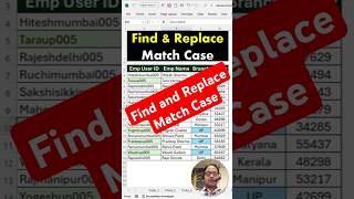 Find and Replace Match Case  Find and Replace Match Case in Excel  Match Case in Excel  shorts [upl. by Aicirtap15]