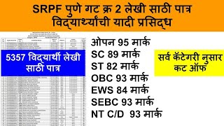 srpf group 2 pune ground cut off 2024  SRPF ground Mark Details  SRPF Group 2 Pune Ground [upl. by Torto]