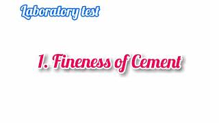 FINENESS OF CEMENT LABORATORY TEST [upl. by Levins]