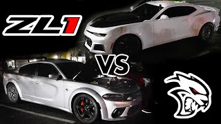 Hellcat Charger vs Camaro ZL1 14000 Street Race [upl. by Lesig]