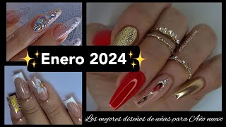 UÑAS TENDENCIAS ENERO 2024UÑAS PARA AÑO NUEVOuñas uñasdecoradas newyear uñaselegantes nails [upl. by Eliak]