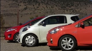 2013 Ford Fiesta vs Toyota Prius C vs Scion IQ Mashup Review [upl. by Aivilo]